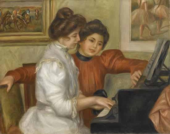 Pierre Auguste Renoir Yvonne et Christine Lerolle au piano China oil painting art
